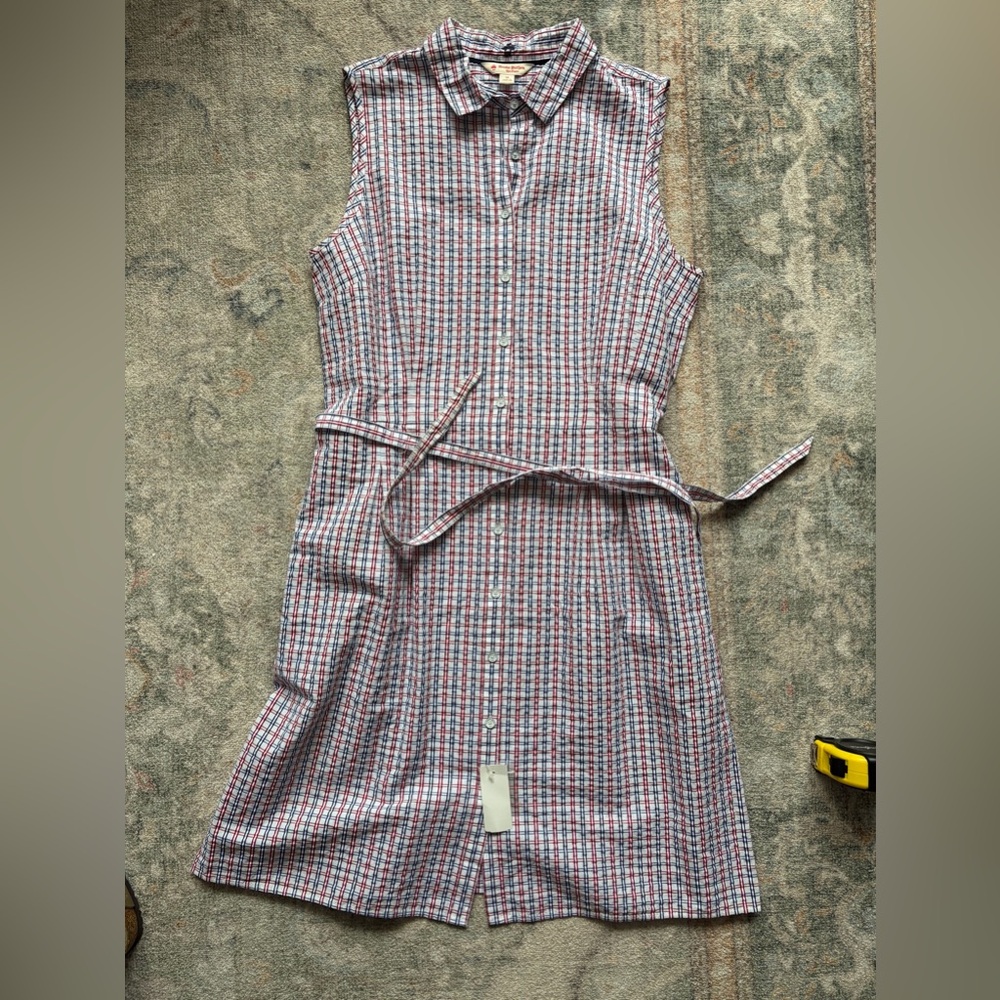 Brooks Brothers 100% Cotton Blue/Red Shirtdress